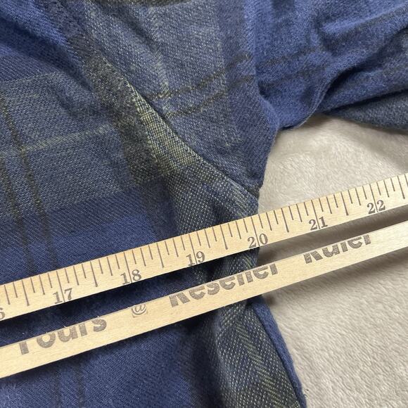 Kavu Jacket Mens Medium Blue Plaid Stripe Hooded Full Zip Cotton Flannel Shirt - Picture 9 of 12